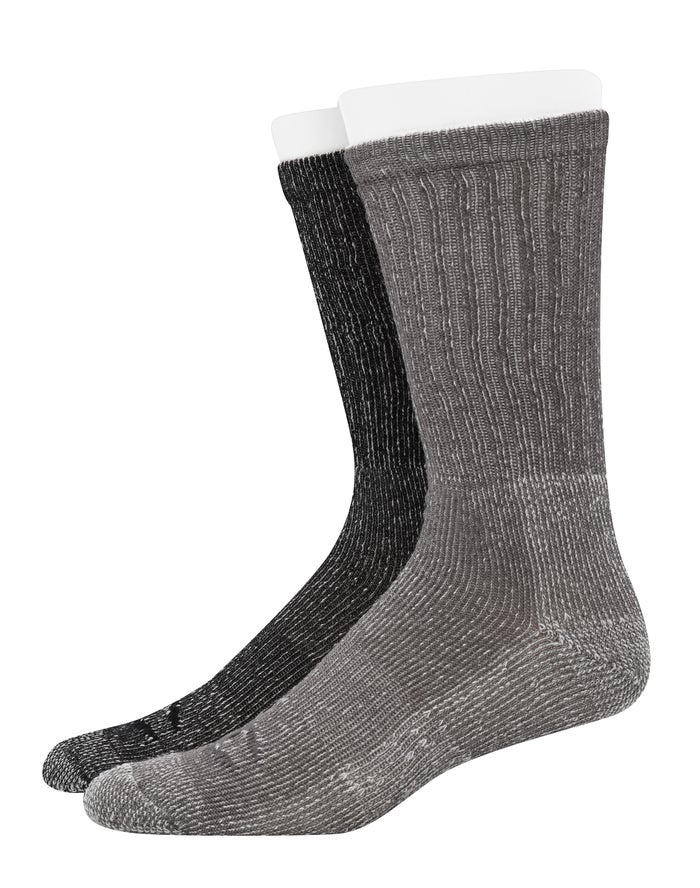 Calcetines Champion Hombre - Outdoor Midweight Crew With Wool 2-Pairs ( Gris/Negras ) 7238401-UH